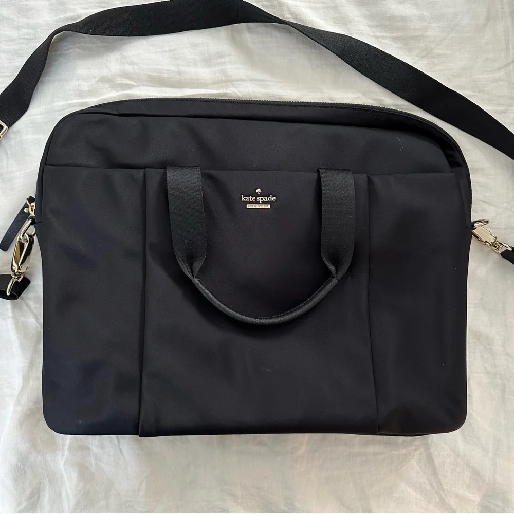 kate spade Black Nylon Laptop Bag with Removable Strap